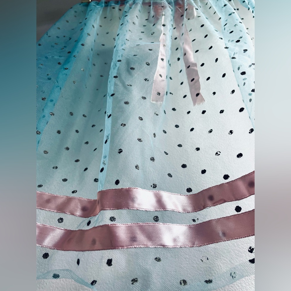 Vintage Blue And Pink Tule Apron Size S/XS - Picture 4 of 12